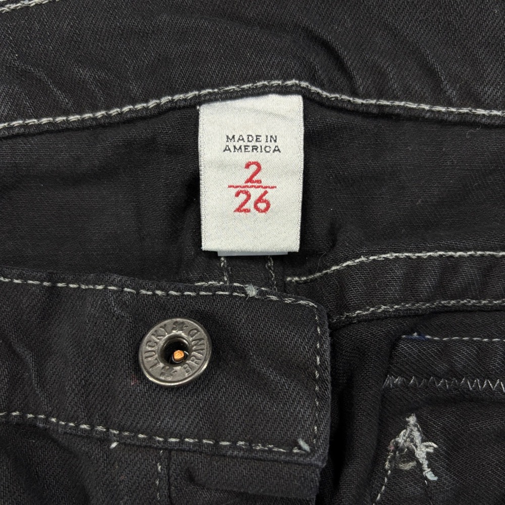 Lucky Brand Lil Maggie Black Jeans Womens 2/26 Y2K Vintage Made in USA - Picture 4 of 11